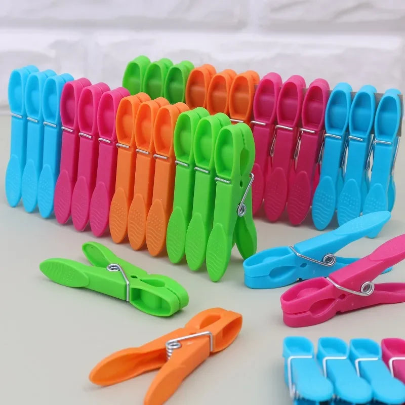 Pinces à linge plastique colorées lot de 24 48 ou 72