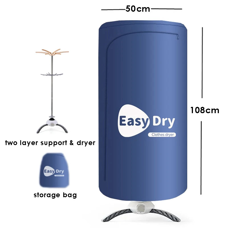 Étendoir chauffant pliable sur pied 900W – capsule 50×108 cm
