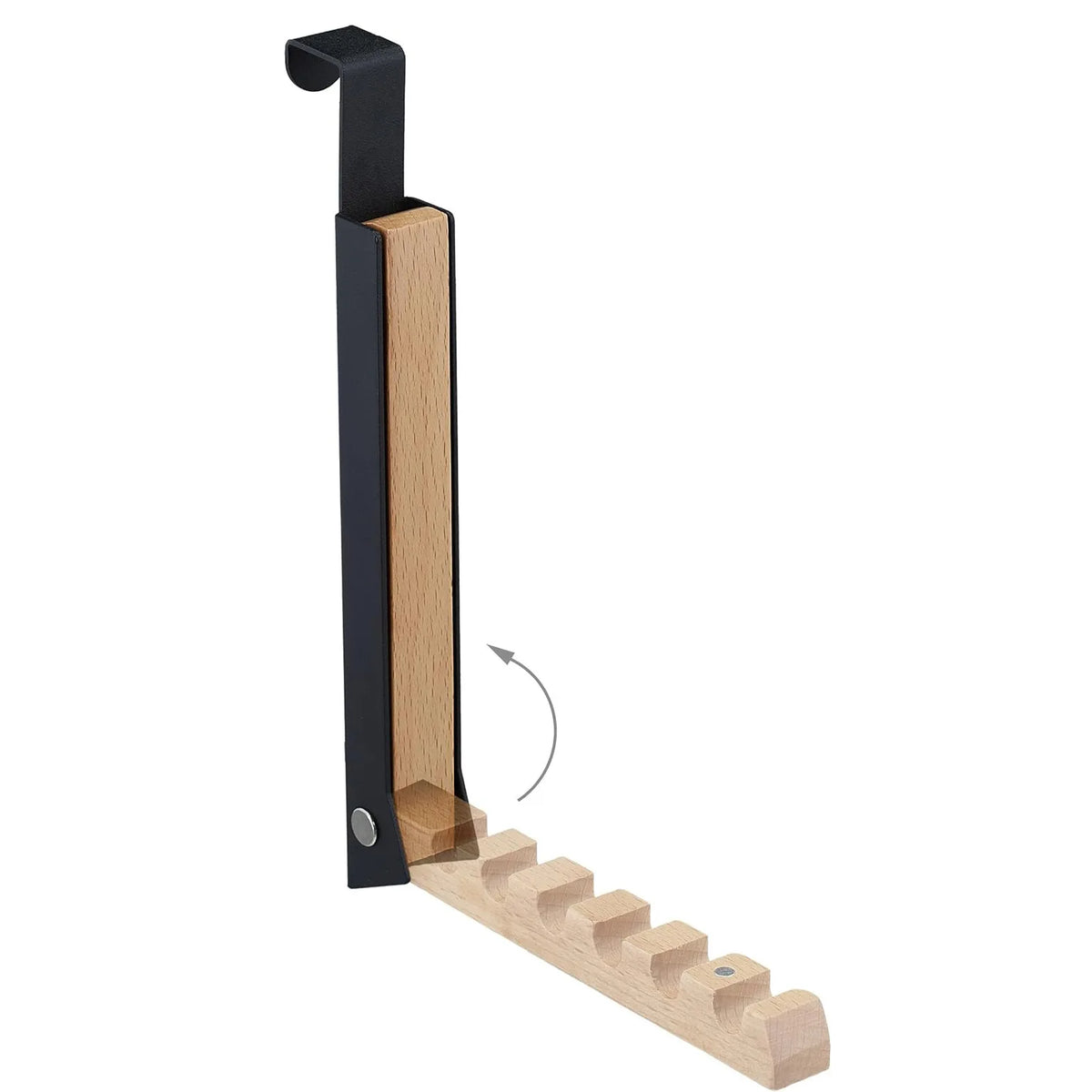 Étendoir porte bois hêtre et fer noir 6 crochets