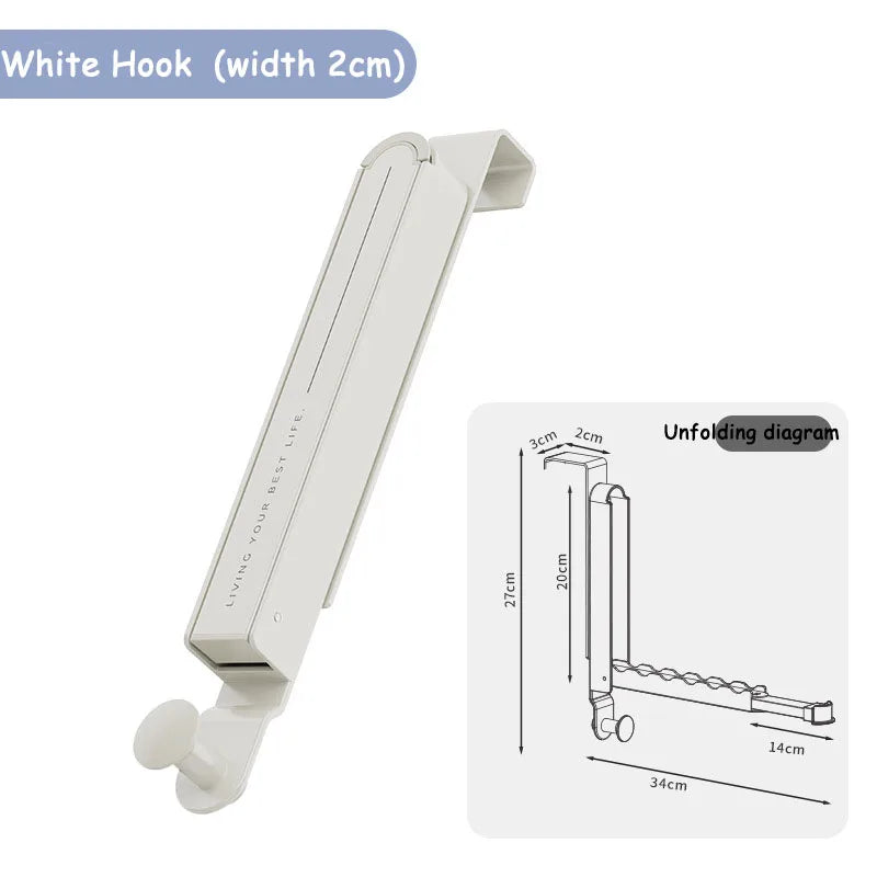 Étendoir porte télescopique aluminium réglage crochet arrière