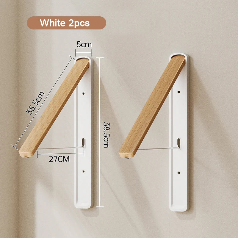 Étendoir mural pliable invisible – bois aluminium