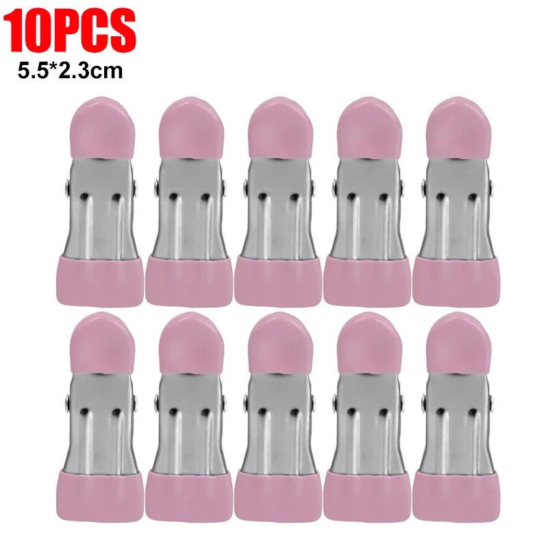 Pinces à linge inox à embouts plastique anti-marque — lot de 5 à 50