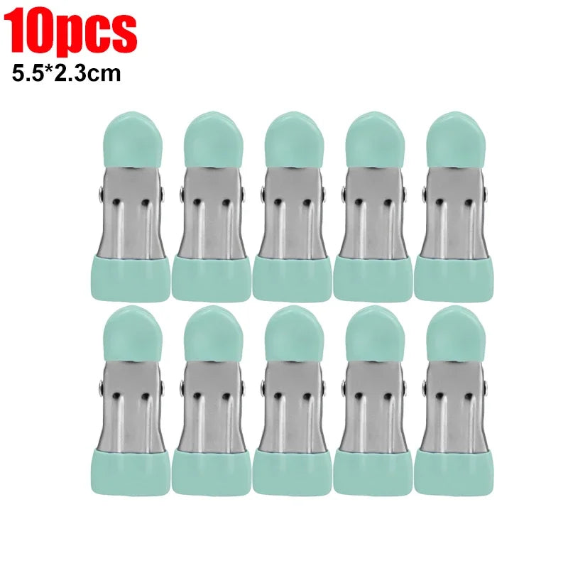Pinces à linge inox à embouts plastique anti-marque — lot de 5 à 50