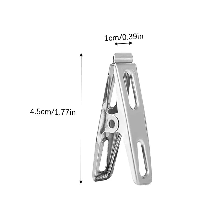 Pinces à linge inox plates — lot de 20