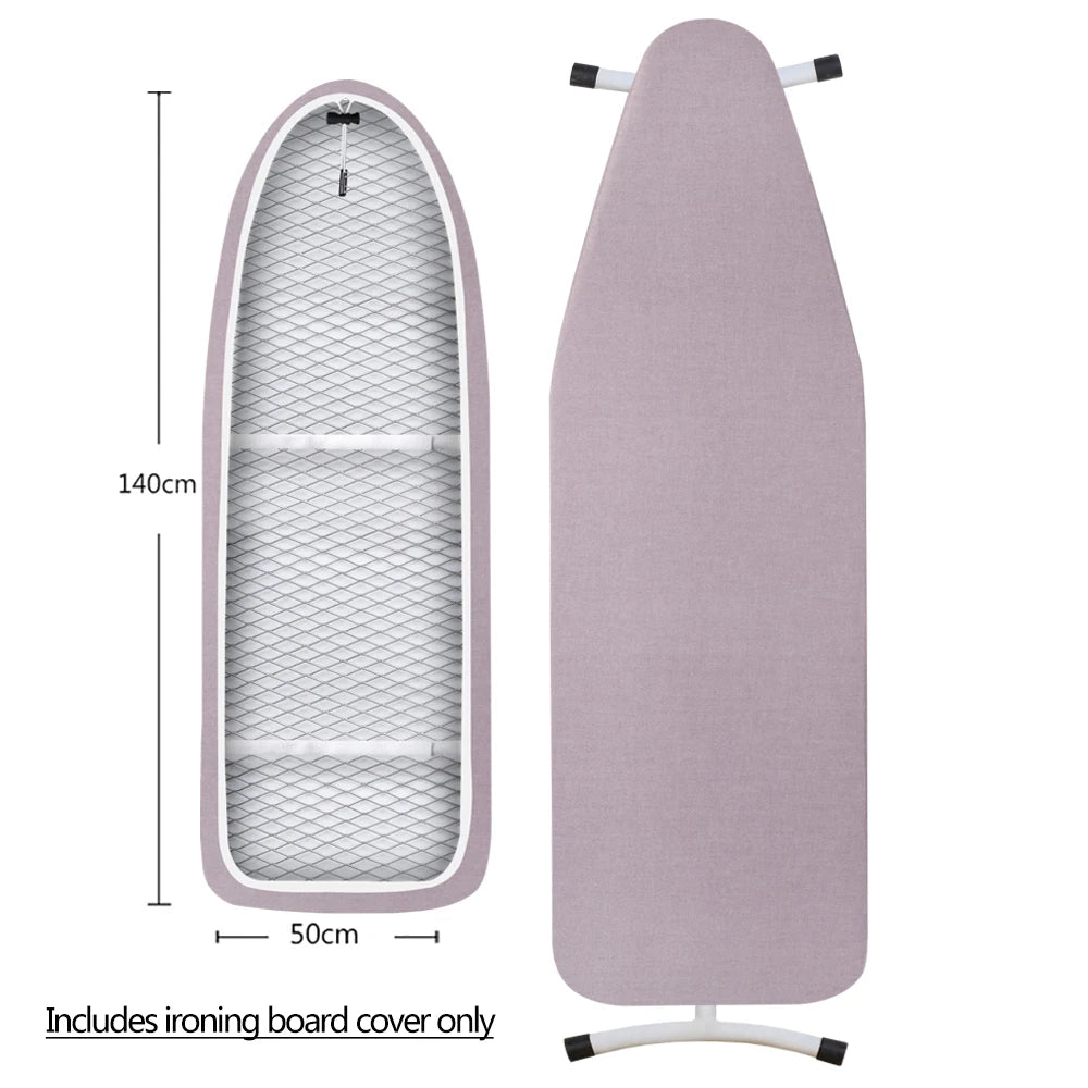 Ironing Board Cover Scorch Resistant, Cotton Cloth Ironing Cover with Padding Heat Reflective Heavy Duty Pad 140x50cm