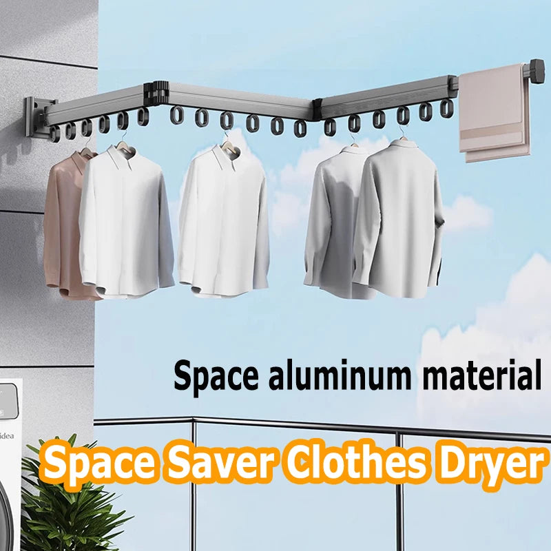 Étendoir à linge mural articulé – aluminium jusqu'à 3 segments