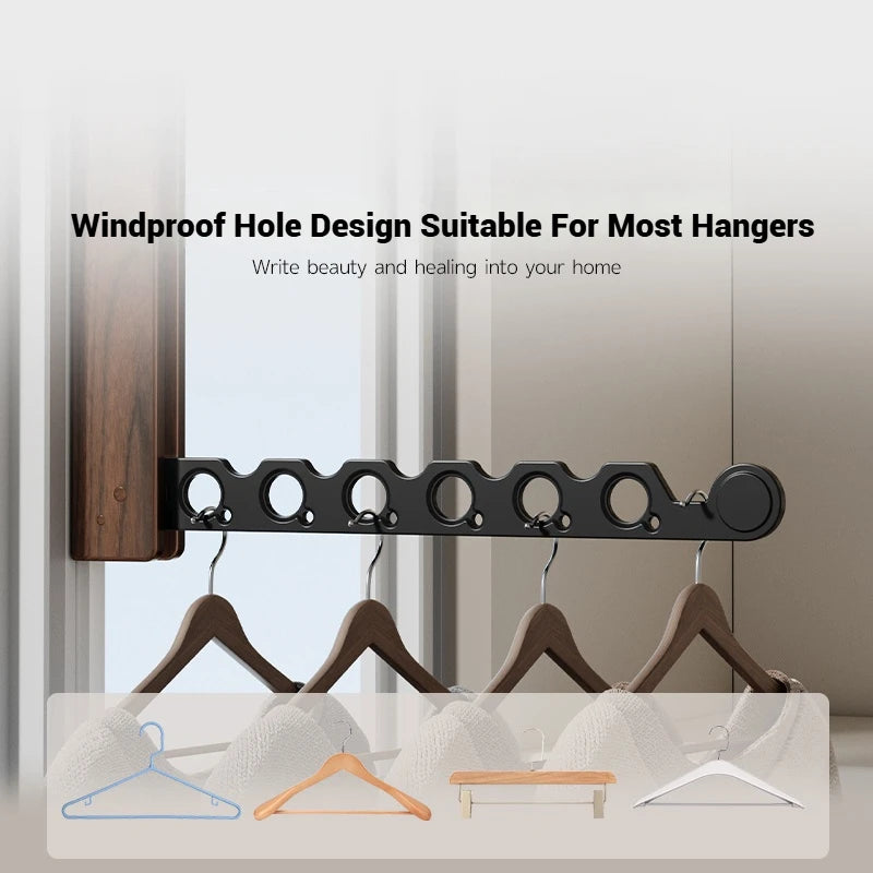 Étendoir mural en bois pliable – design rabattable invisible