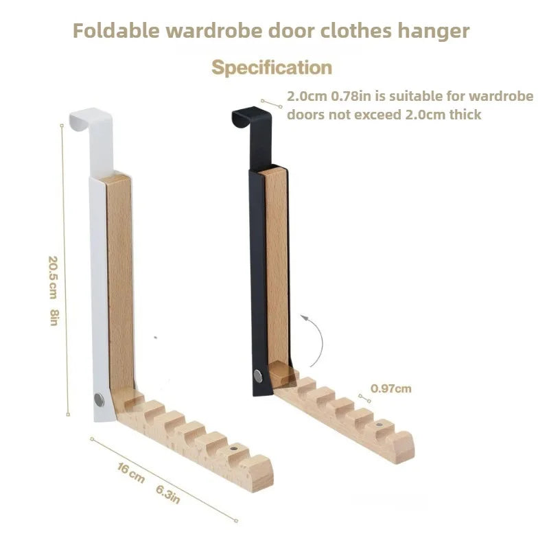 Étendoir porte bois hêtre et fer noir 6 crochets
