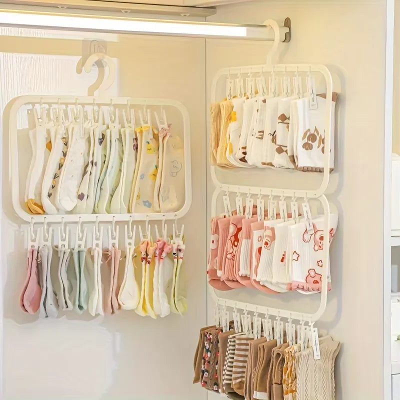 Petit étendoir à linge multi-pinces sous-vêtements suspendu