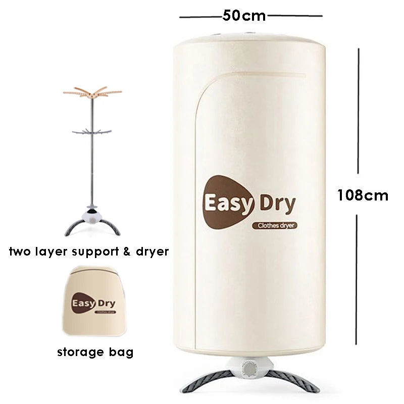 Étendoir chauffant pliable sur pied 900W – capsule 50×108 cm
