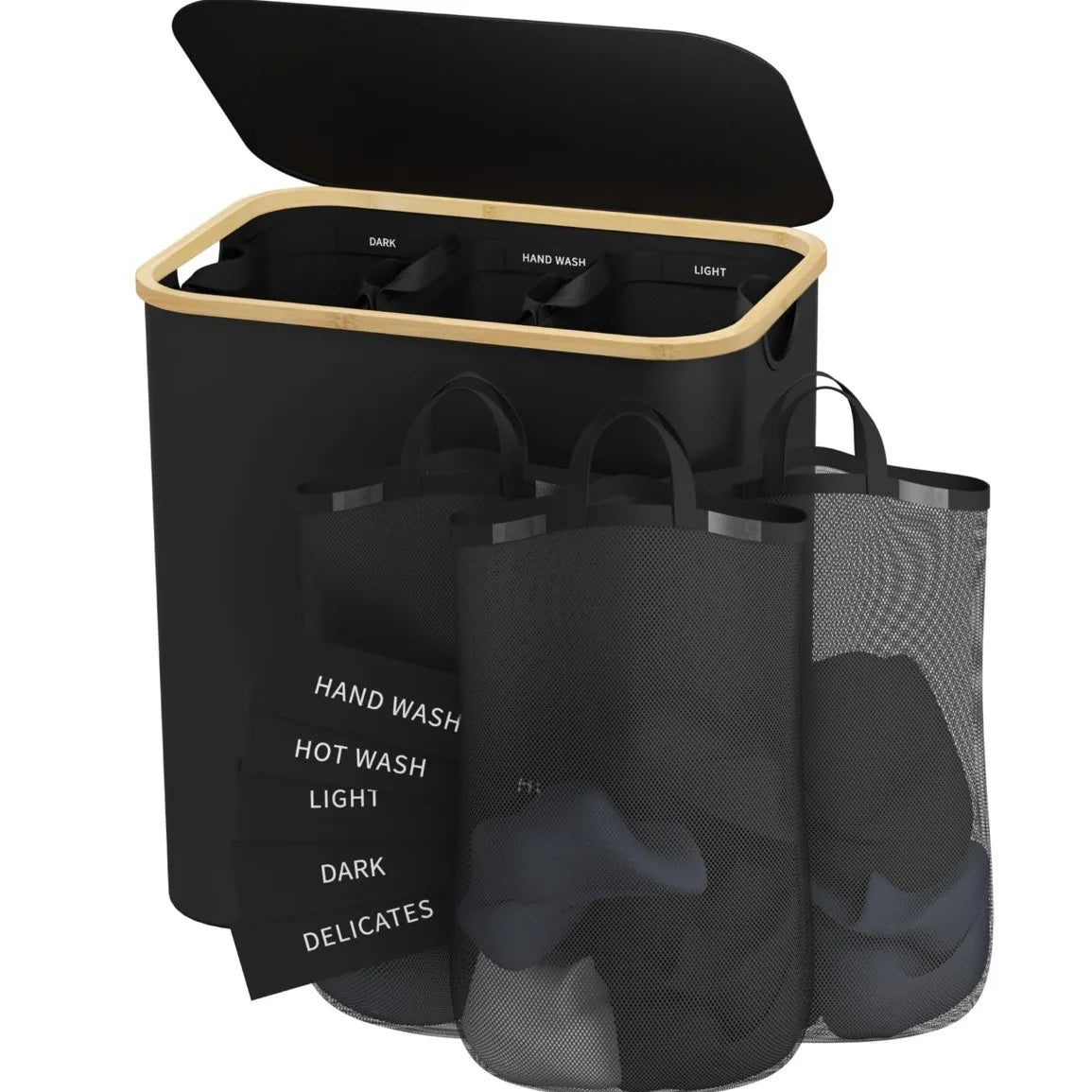 Panier à linge slim sac amovible lavable – 100L