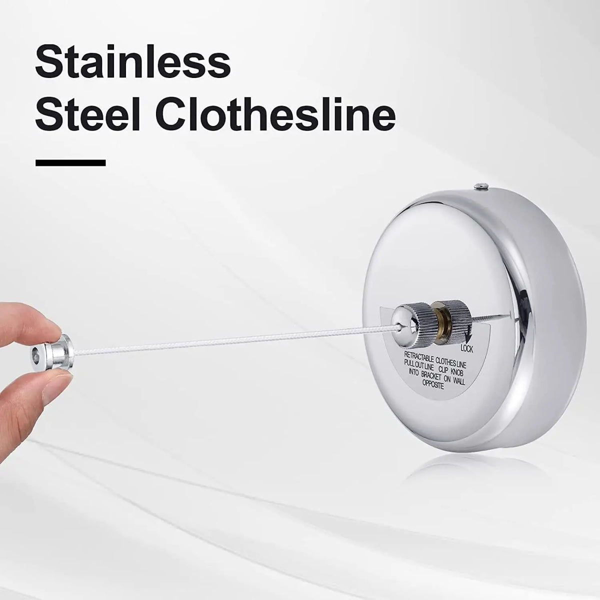 Corde à linge acier inoxydable – rétractable murale