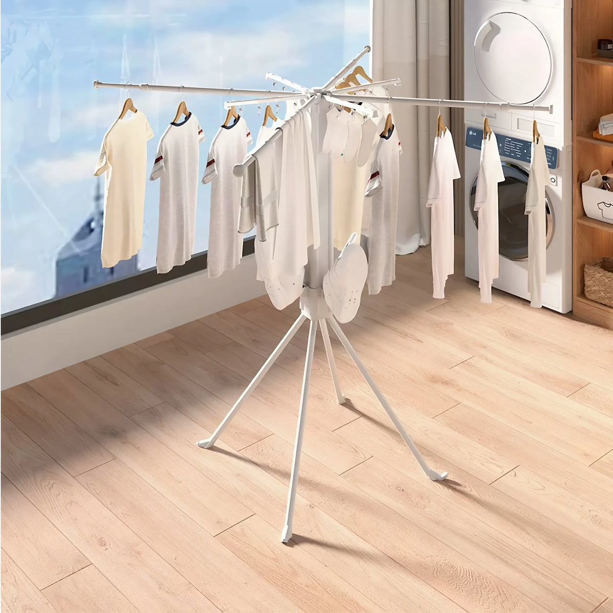 Séchoir parapluie télescopique – sur pied portable
