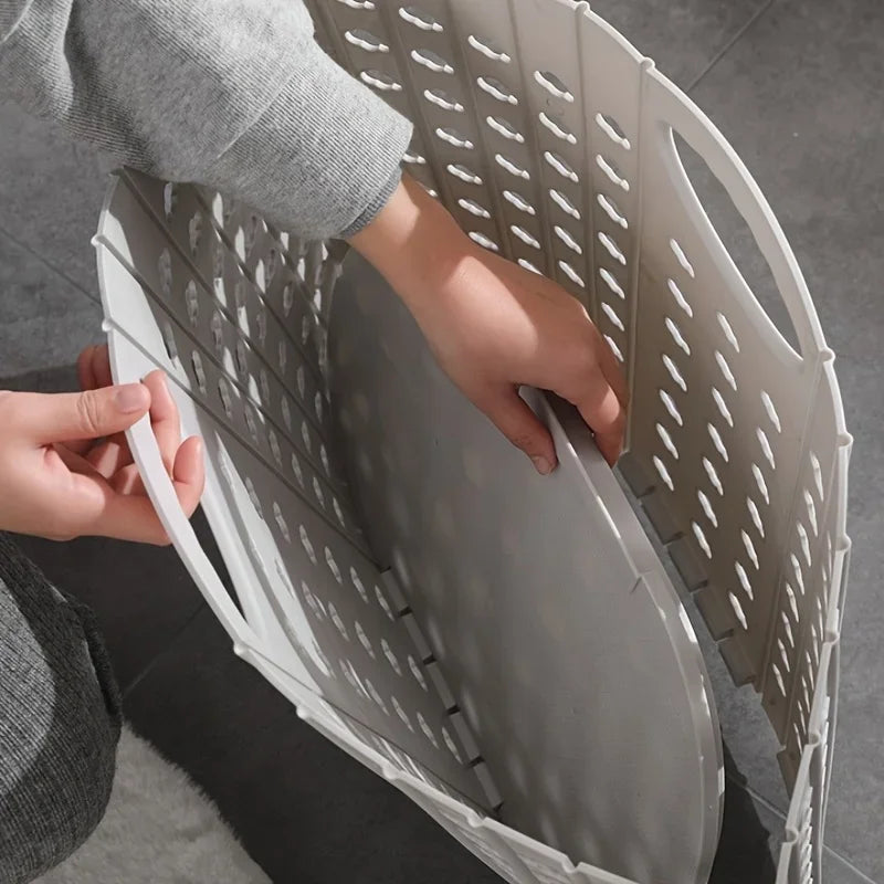 Panier à linge plastique portable pliable – avec poignée