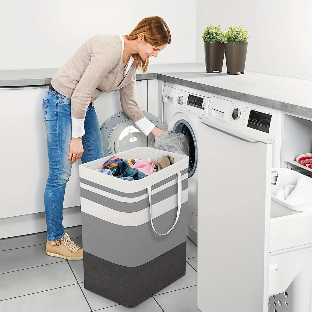 Panier à linge pliable 75L – polyester léger avec poignées