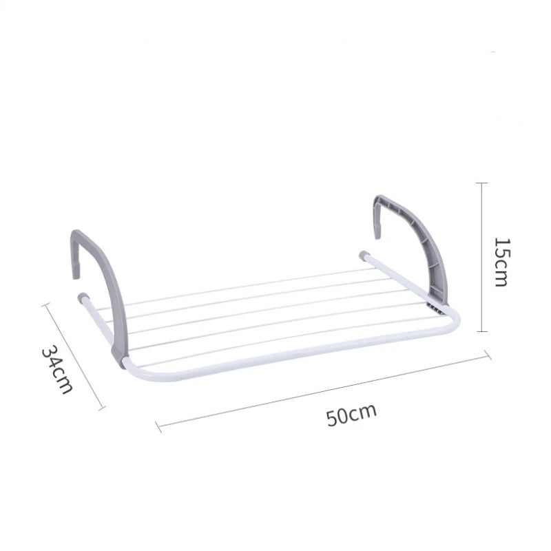 Étendoir radiateur compact pliable blanc 50x34 cm