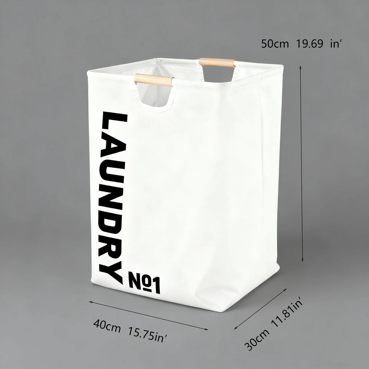 Panier à linge tissu imperméable – noir gris ou blanc 40x30x50cm