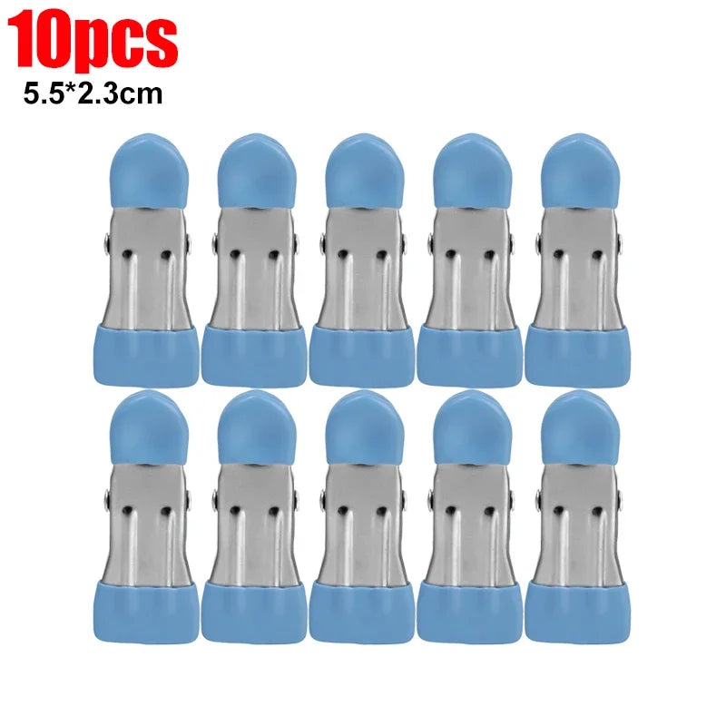 Pinces à linge inox à embouts plastique anti-marque — lot de 5 à 50