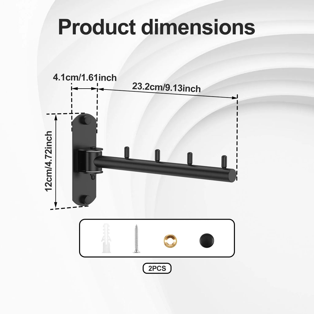 Étendoir mural rotatif pliable – acier inoxydable gain de place