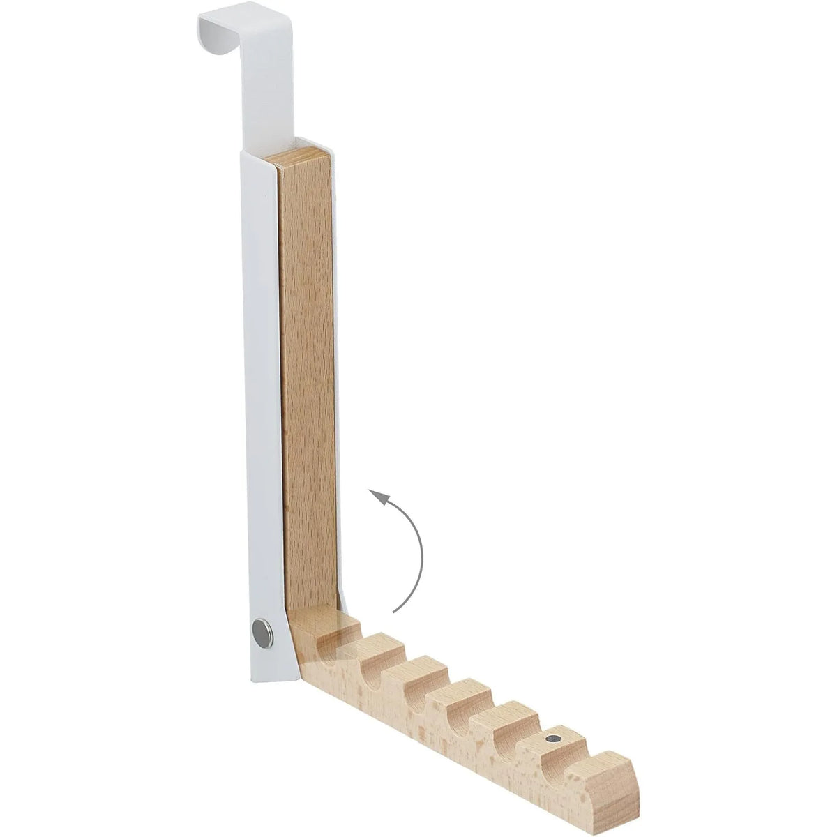 Étendoir porte bois hêtre et fer noir 6 crochets