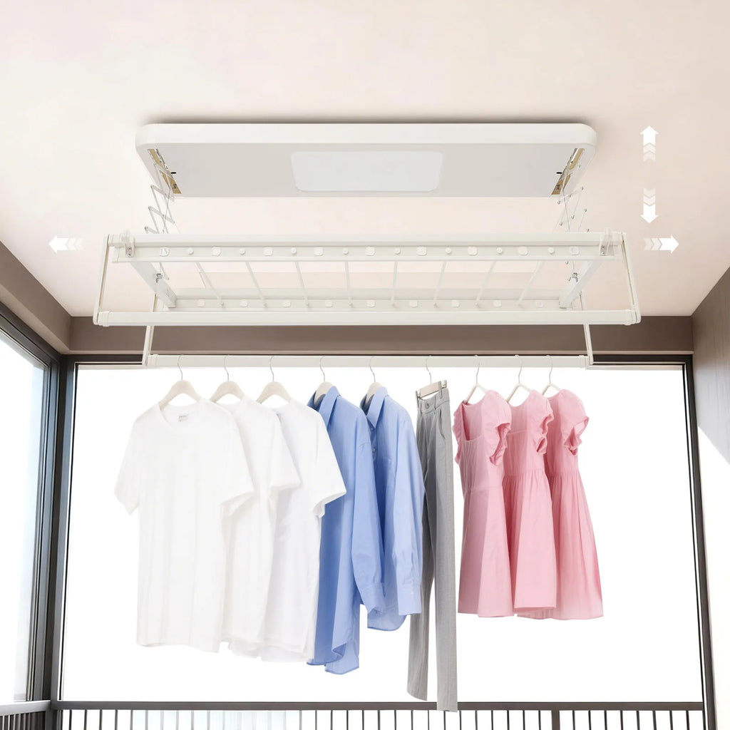 Étendoir plafond motorisé LED – descente télécommandé
