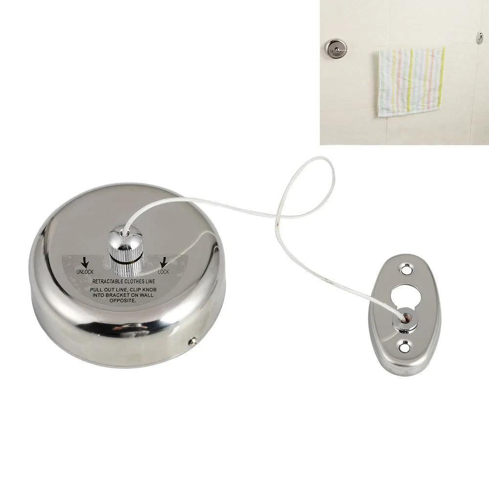 Corde à linge acier inoxydable – rétractable murale