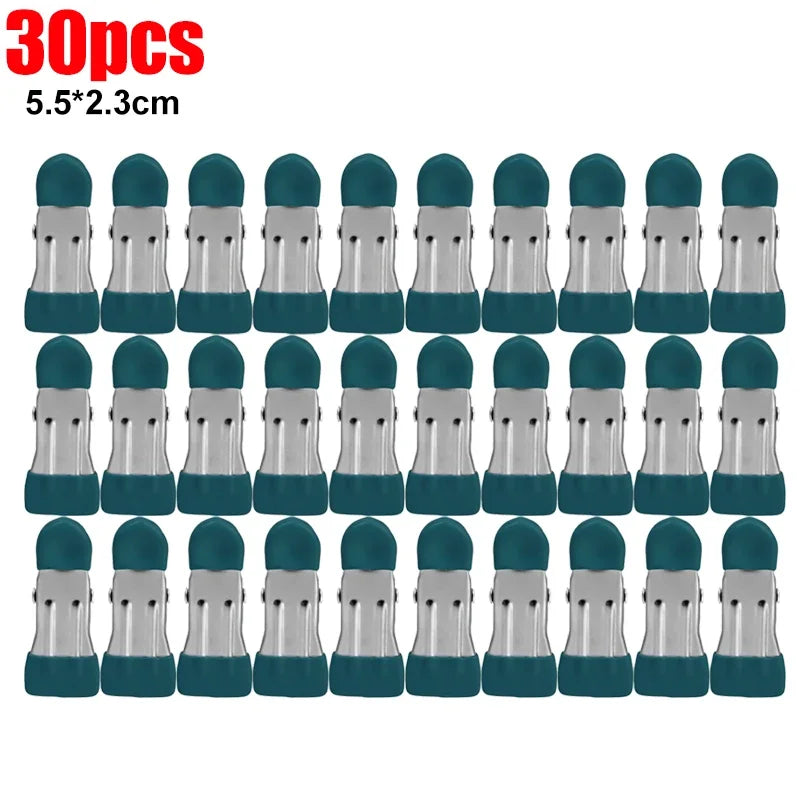 Pinces à linge inox à embouts plastique anti-marque — lot de 5 à 50