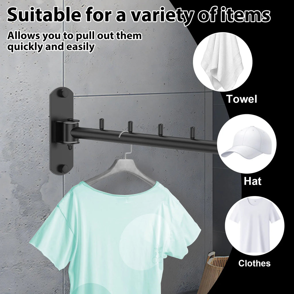 Étendoir mural rotatif pliable – acier inoxydable gain de place