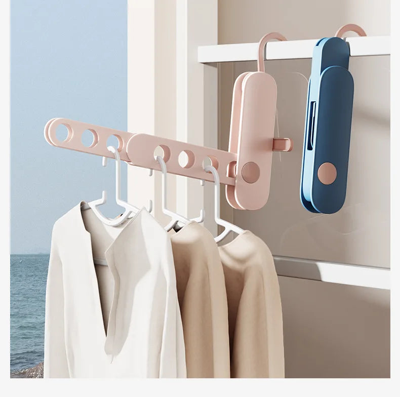 Petit étendoir à linge cintre 7 trous – pliable déplacement