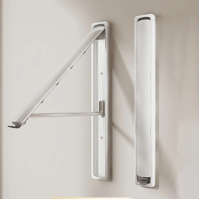 Étendoir mural pliable invisible – bois aluminium