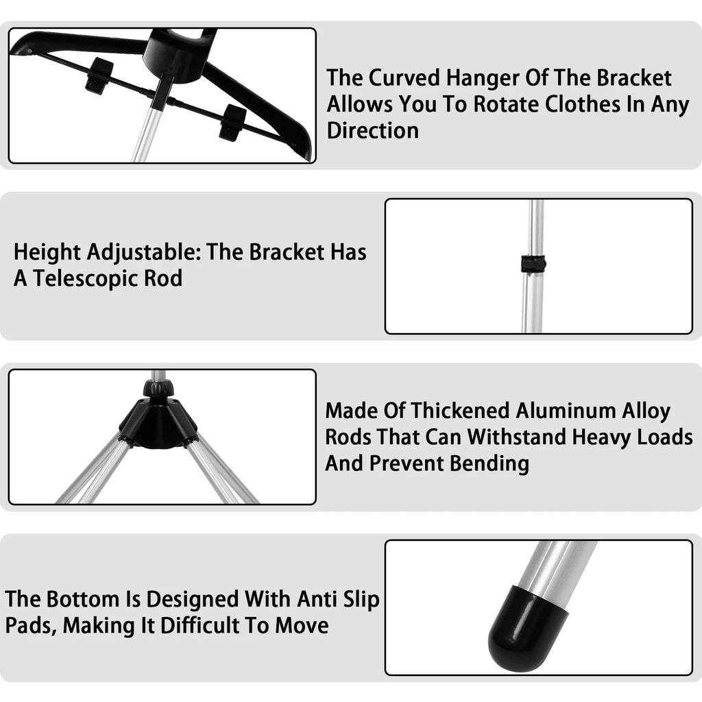 Steamer Stand with Hand-held Ironing Board 84-160cm Portable High Adjustable Handheld Garment Steamer Rack Foldable Home Hanger