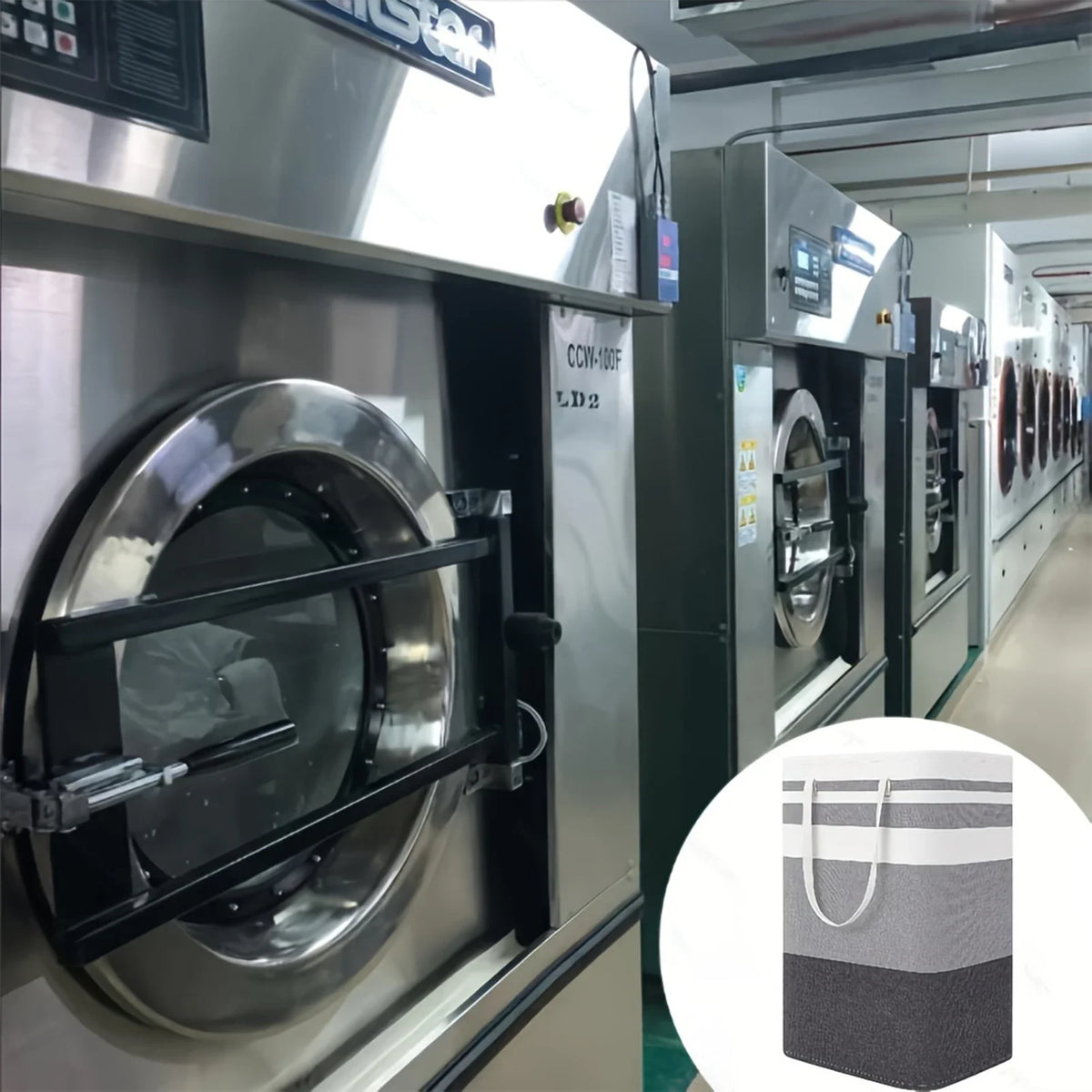 Panier à linge pliable 75L – polyester léger avec poignées