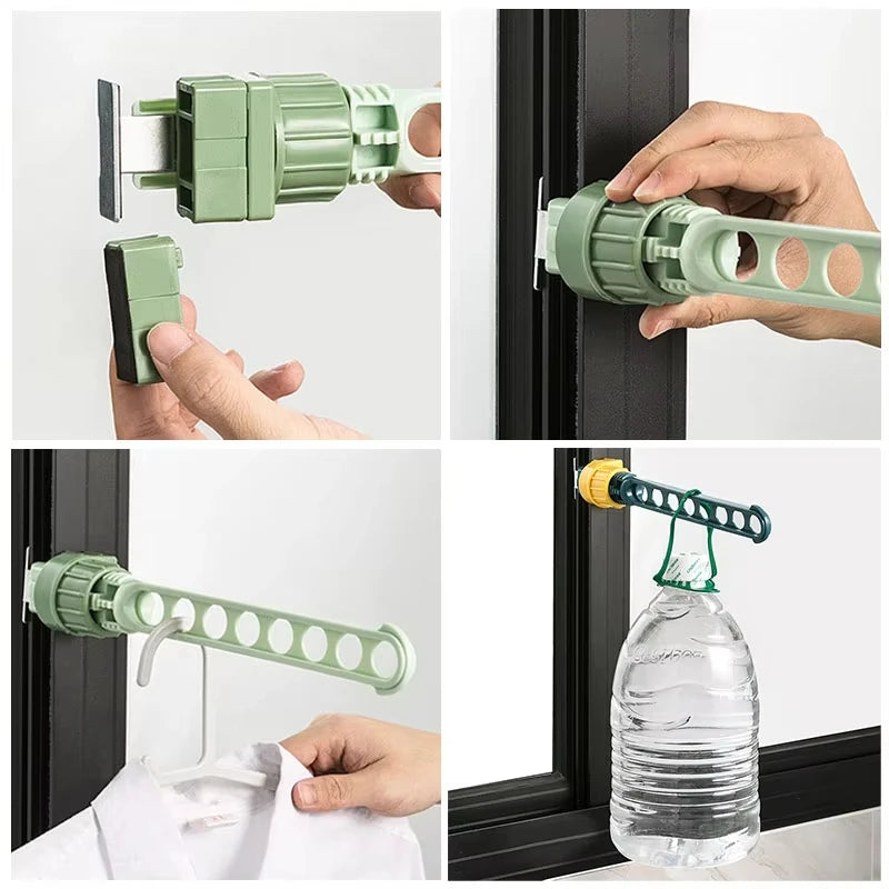 Petit étendoir à linge à clipser plastique cadre de fenêtre