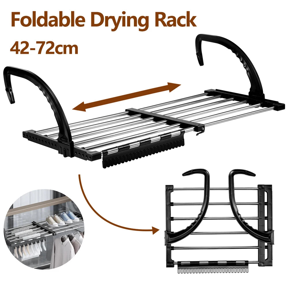Étendoir radiateur extensible 42-72 cm noir