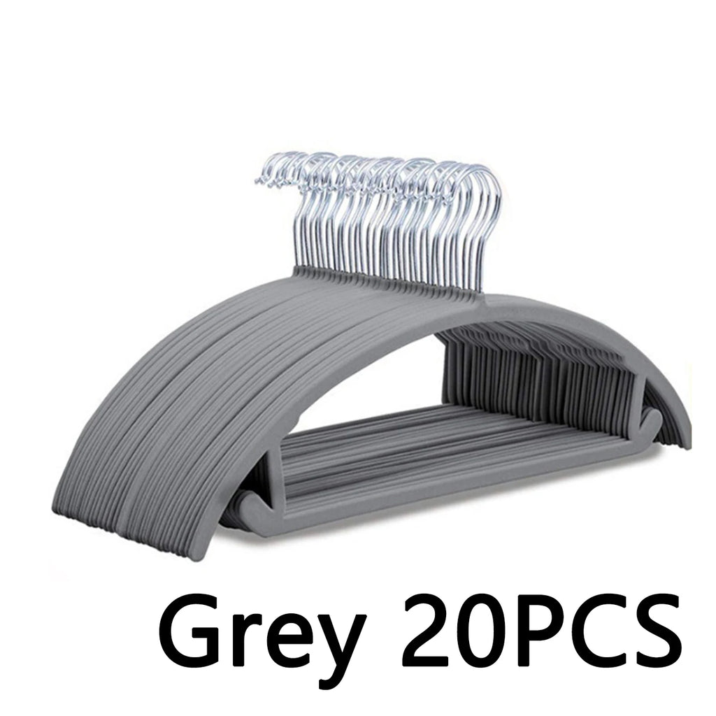 Cintres velours antidérapants – lot de 10 ou 20 noir beige gris