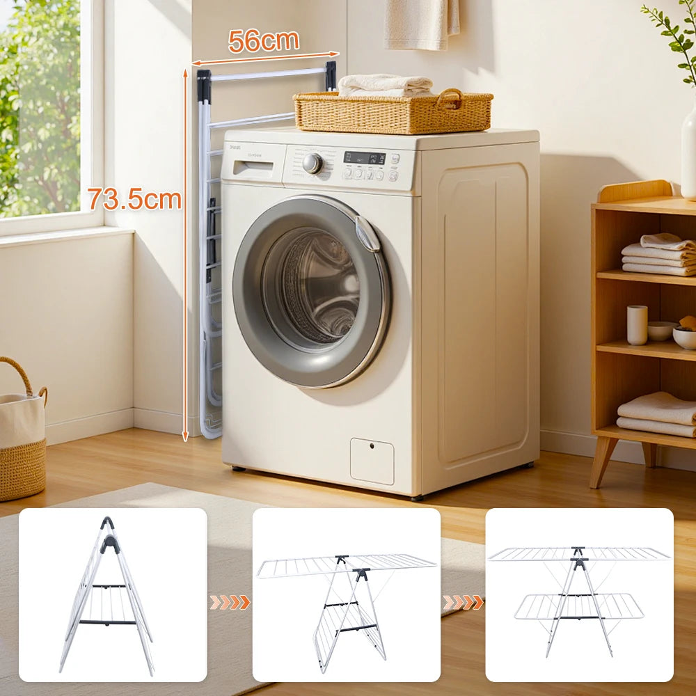 Étendoir à linge pliable – 31 rails ailes 180°