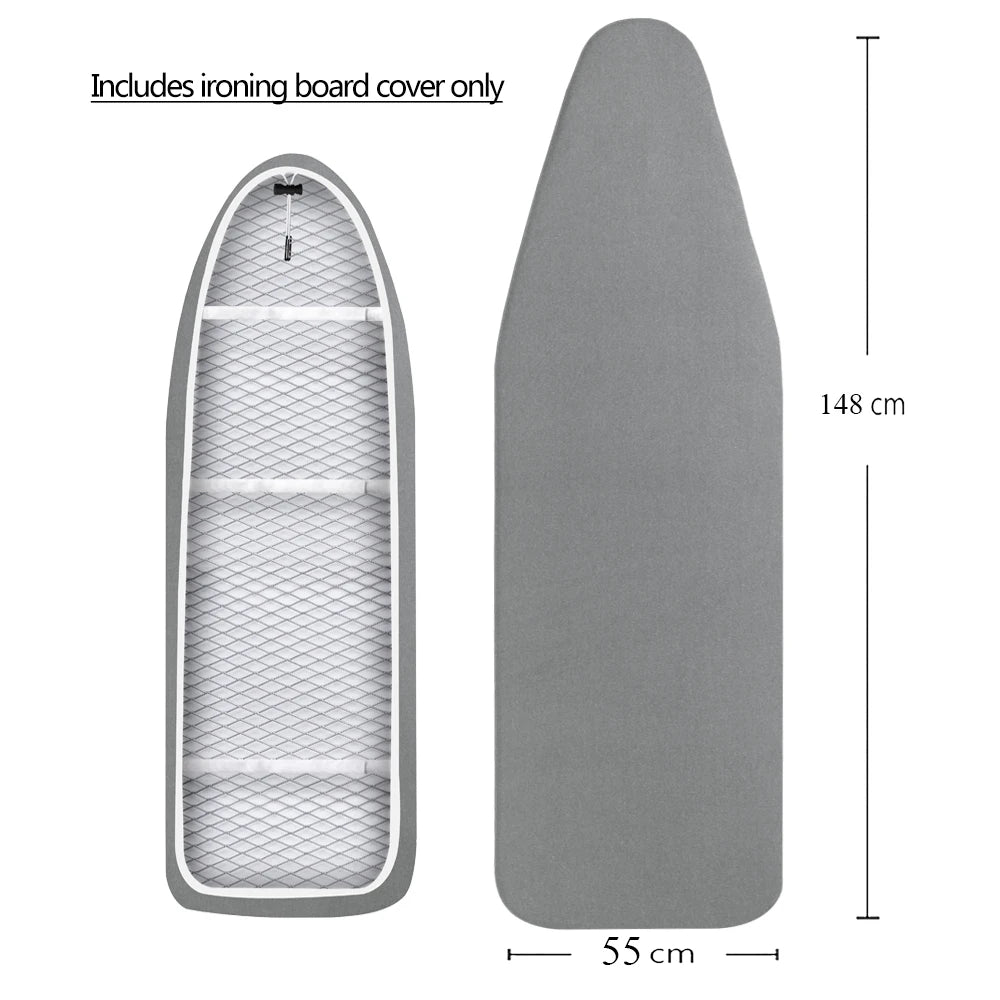 Ironing Board Cover Scorch Resistant, Cotton Cloth Ironing Cover with Padding Heat Reflective Heavy Duty Pad 140x50cm