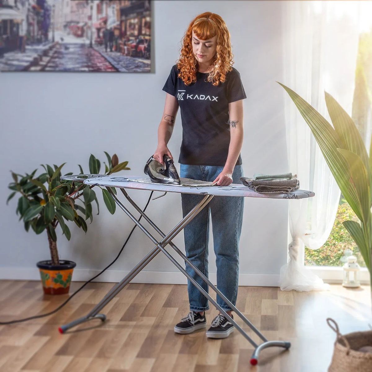 KADAX Ironing Board 120x38cm Wide Top Folding Iron Holder