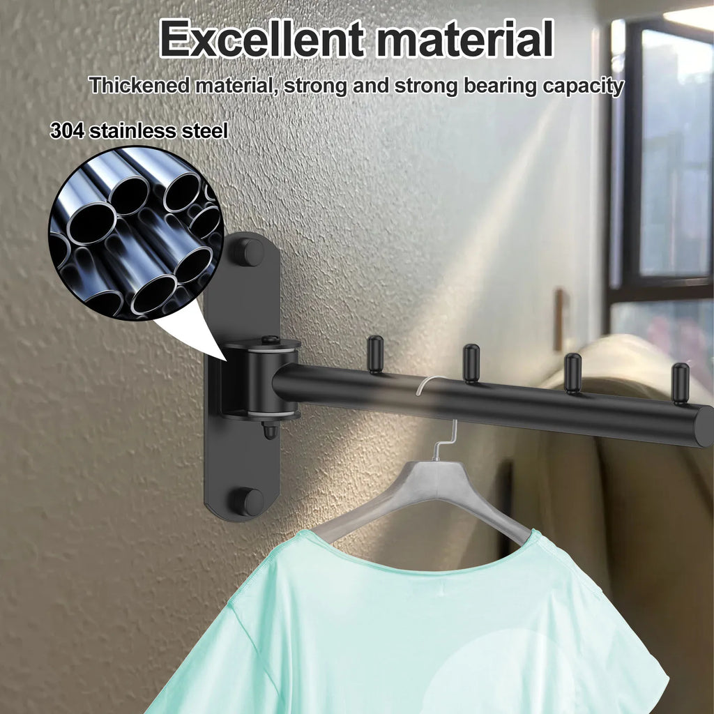 Étendoir mural rotatif pliable – acier inoxydable gain de place