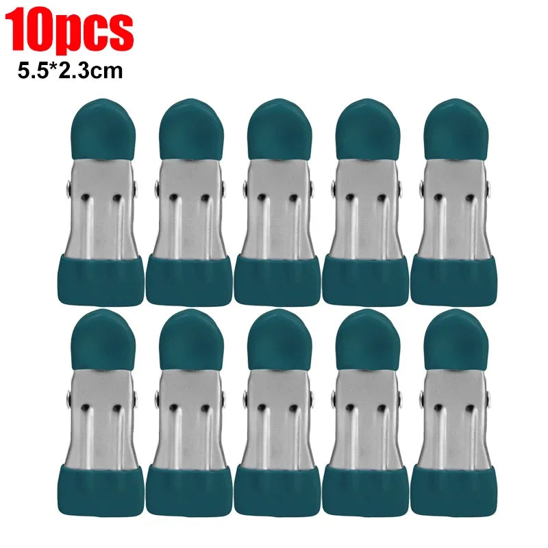 Pinces à linge inox à embouts plastique anti-marque — lot de 5 à 50