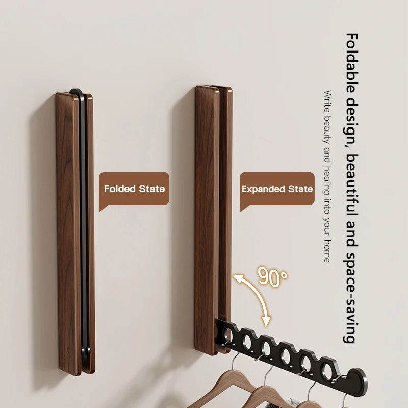Étendoir mural en bois pliable – design rabattable invisible