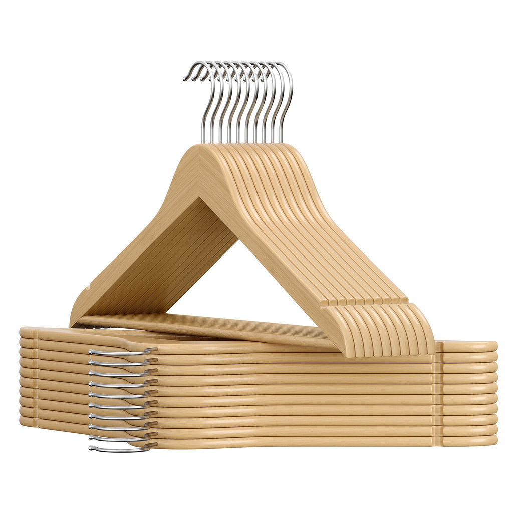 Cintres bois de bouleau slim – lot de 20 naturels SONGMICS