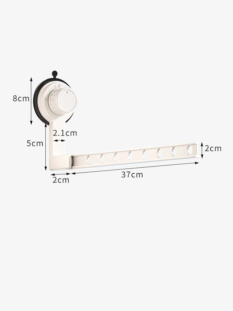 Étendoir mural à ventouse pliable – aluminium compact