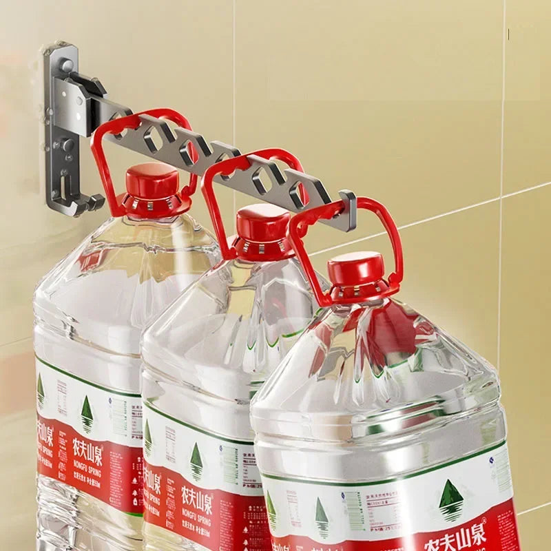 Étendoir à linge mural porte-cintres pliable 180° – aluminium