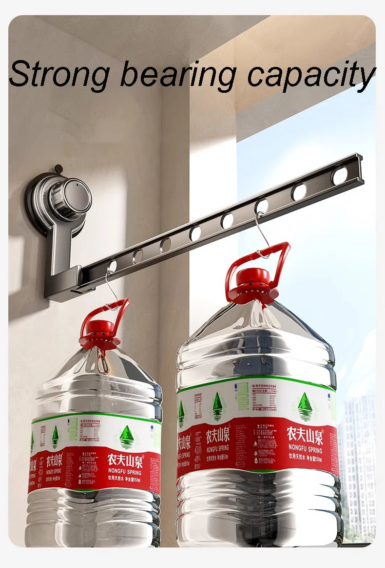 Étendoir mural à ventouse pliable – aluminium compact