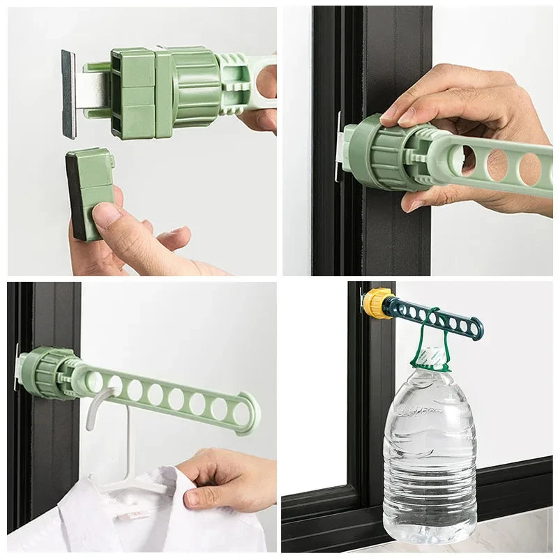 Petit étendoir à linge à clipser plastique cadre de fenêtre
