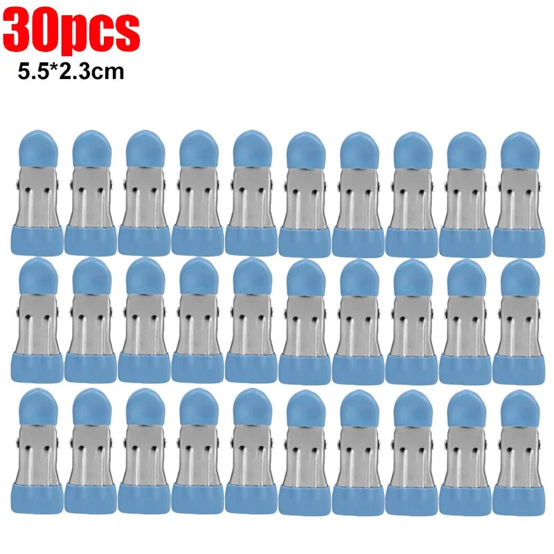 Pinces à linge inox à embouts plastique anti-marque — lot de 5 à 50