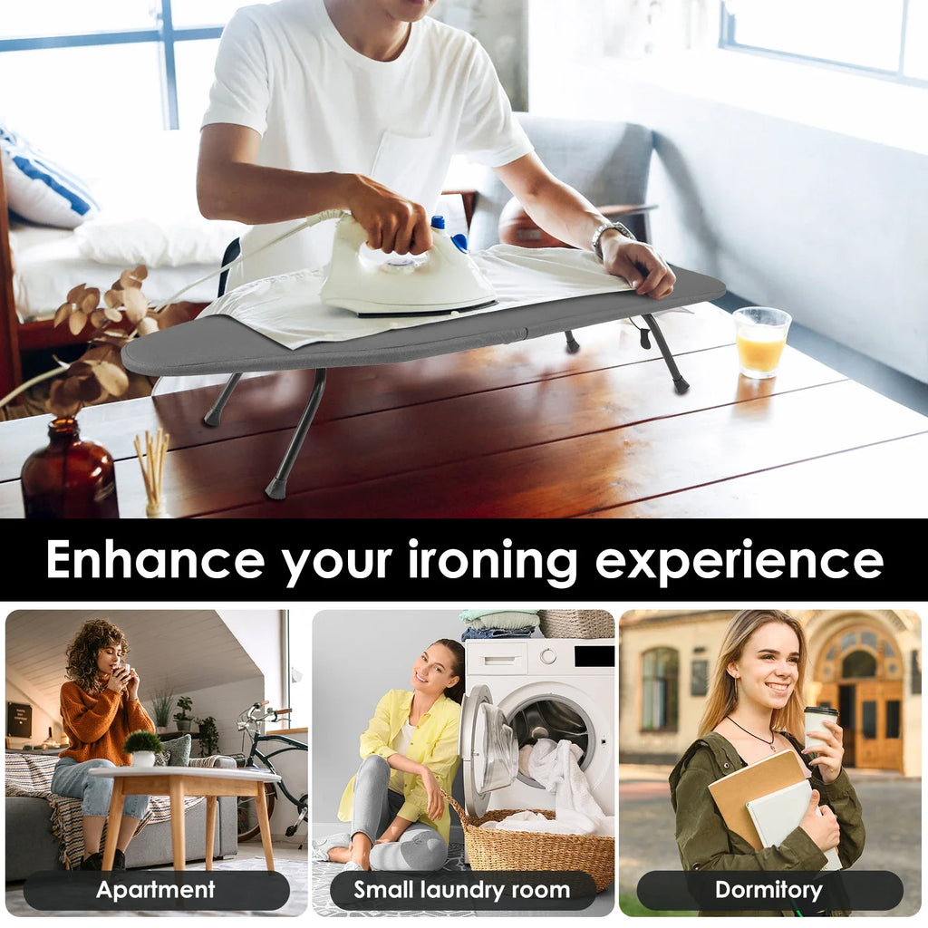 Tabletop Ironing Board Foldable Small Ironing Board Portable Ironing Pad with Heat Resistant Cover For Small Spaces Iron clothes