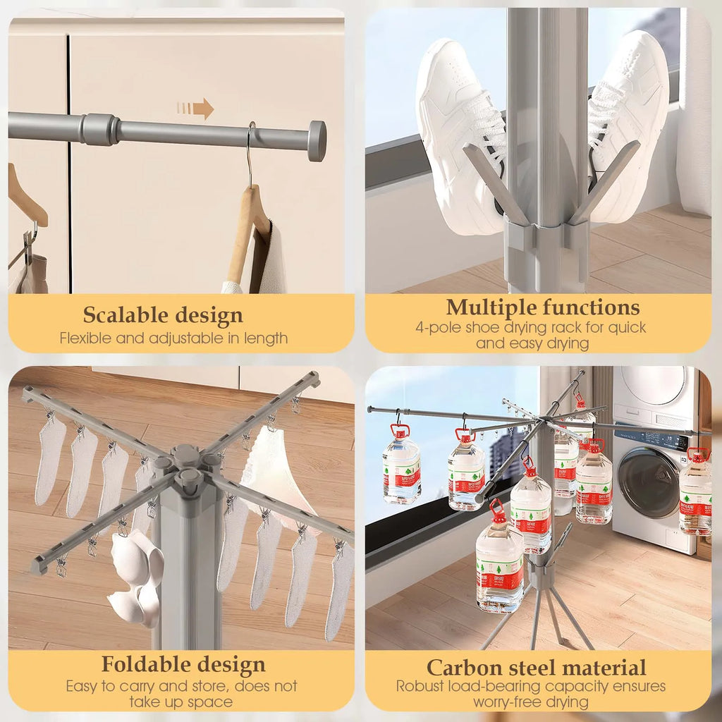 Séchoir parapluie télescopique – sur pied portable
