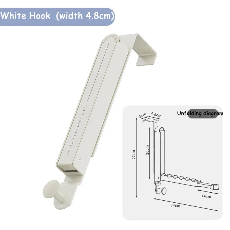 Étendoir porte télescopique aluminium réglage crochet arrière